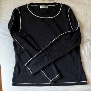 Ply Knits Dylan Merino Wool Cashmere Blend Sweater in Nero